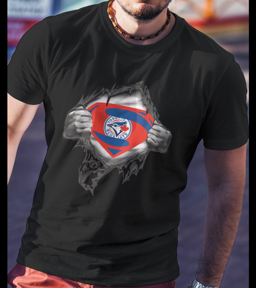 Toronto Blue Jays Superman Logo Burst T-Shirt