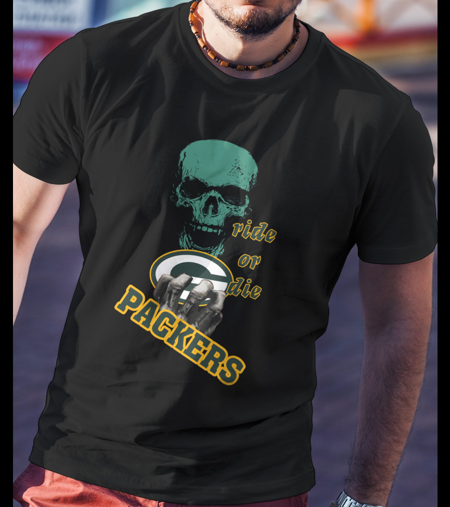Packers Ride Or Die Skull Logo Fan Jersey T-Shirt