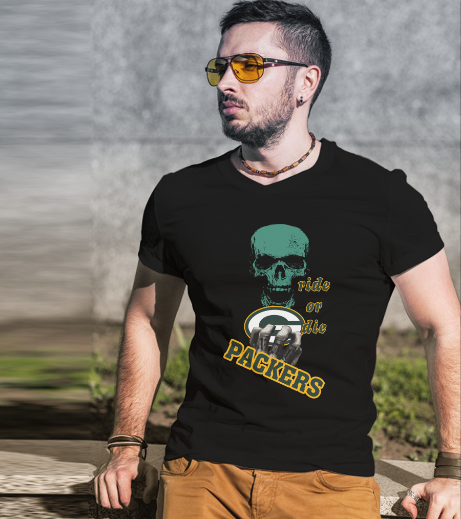 Packers Ride Or Die Skull Logo Fan Jersey T-Shirt