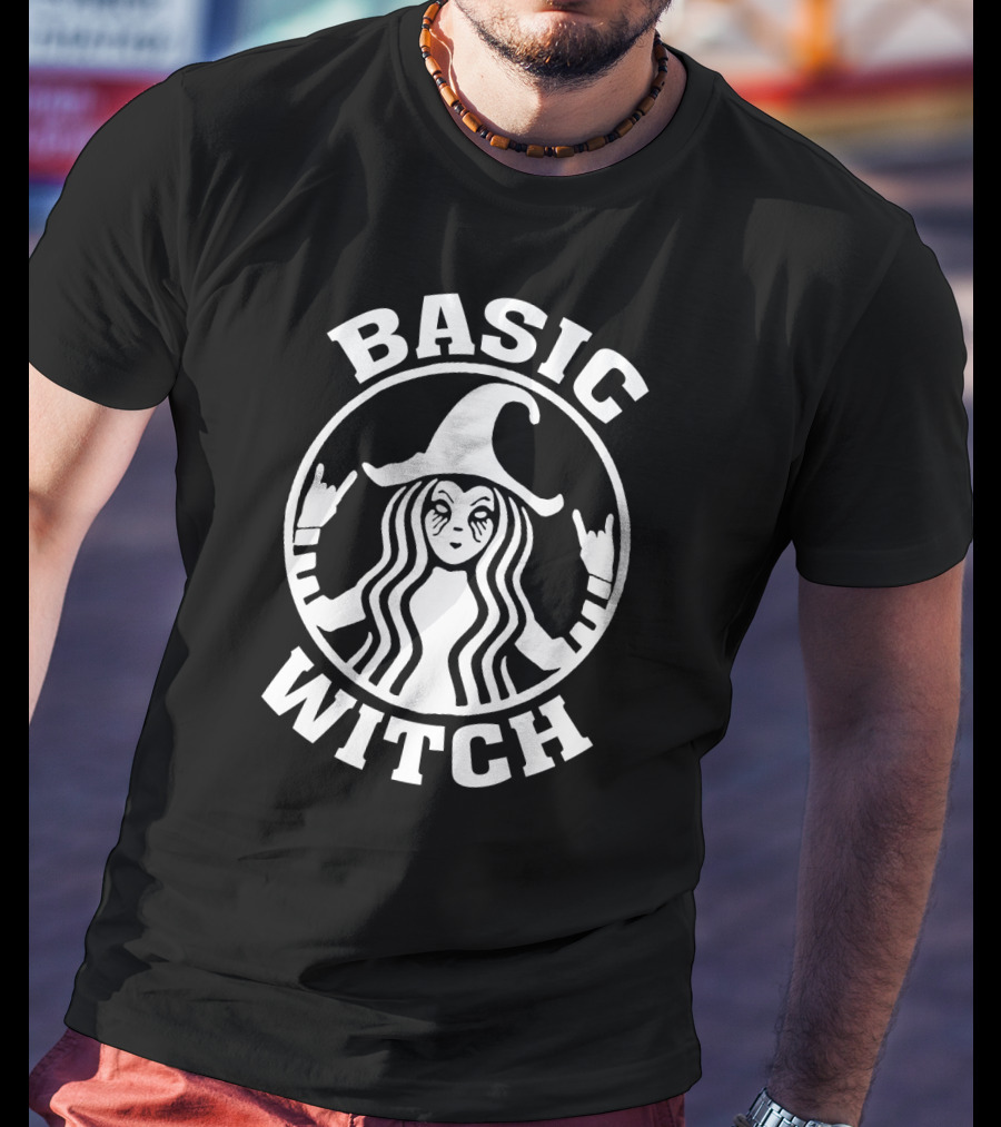 Basic Witch Starbucks Coffee Parody Halloween Magic T-Shirt