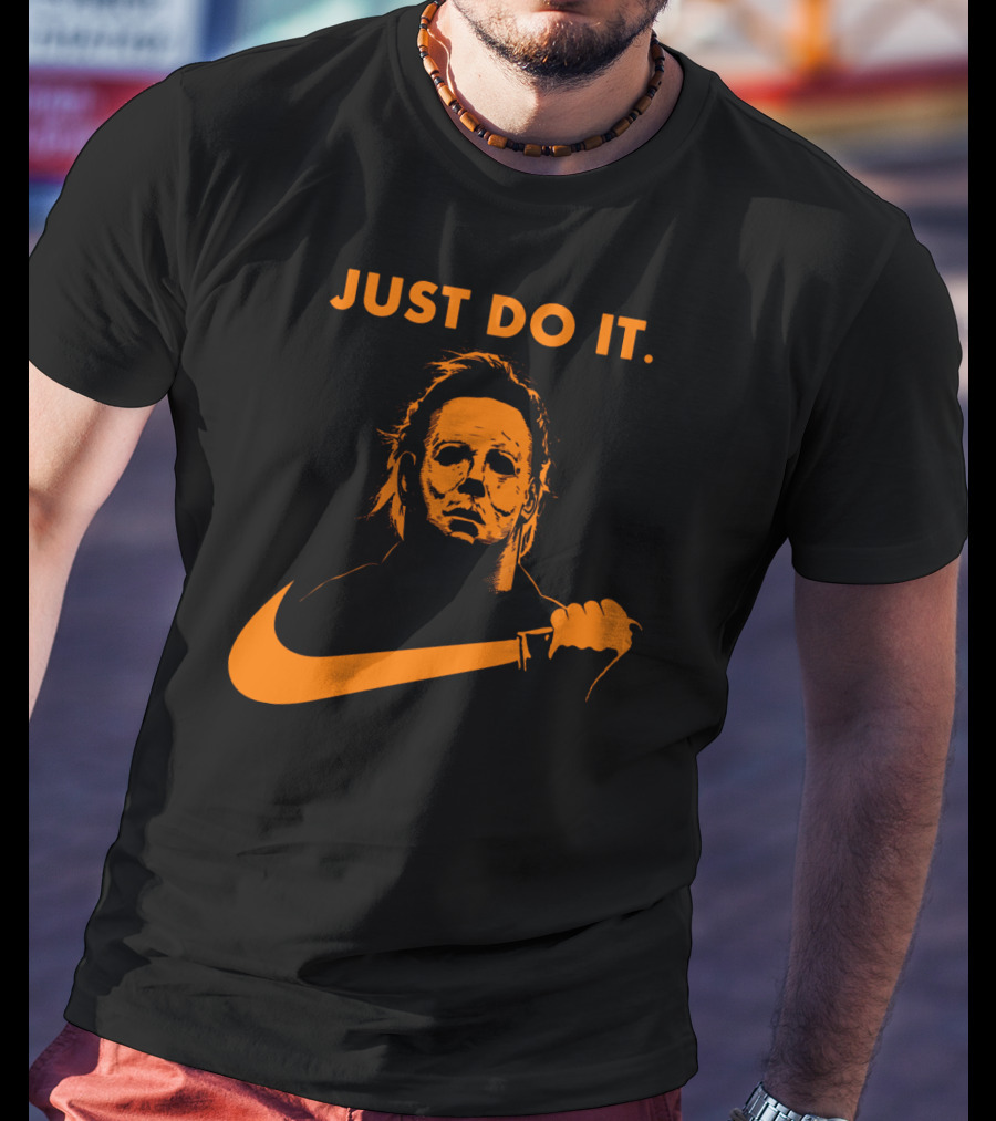 Just Do It Michael Myers Nike Halloween Knife T-Shirt