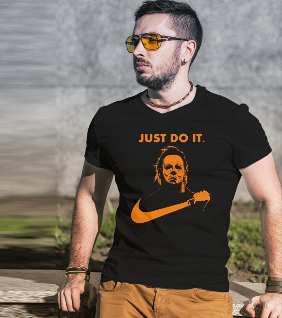 Just Do It Michael Myers Nike Halloween Knife T-Shirt