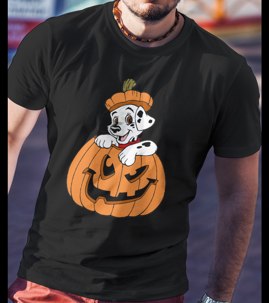 Mickey Mouse Minnie Mouse Halloween Dalmatian Pumpkin The Walt Disney Company T-Shirt