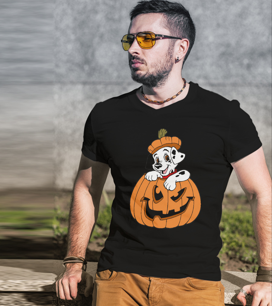 Mickey Mouse Minnie Mouse Halloween Dalmatian Pumpkin The Walt Disney Company T-Shirt