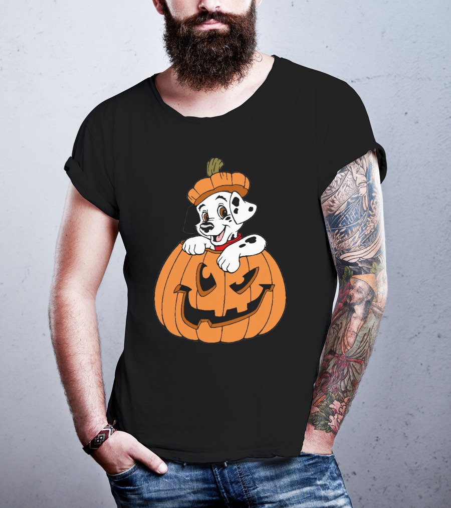 Mickey Mouse Minnie Mouse Halloween Dalmatian Pumpkin The Walt Disney Company T-Shirt