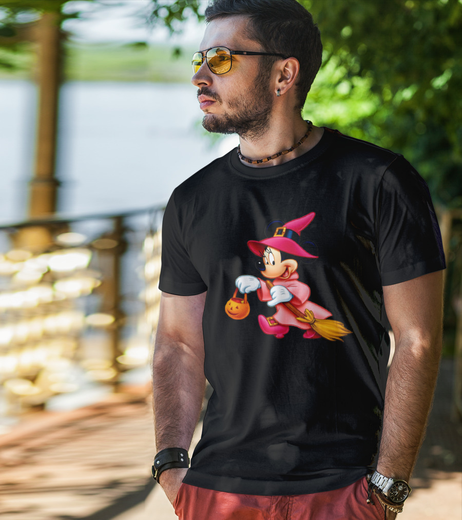 Minnie Mouse Halloween Witch Broomstick Trick Or Treat Magic Wands Donald Duck T-Shirt