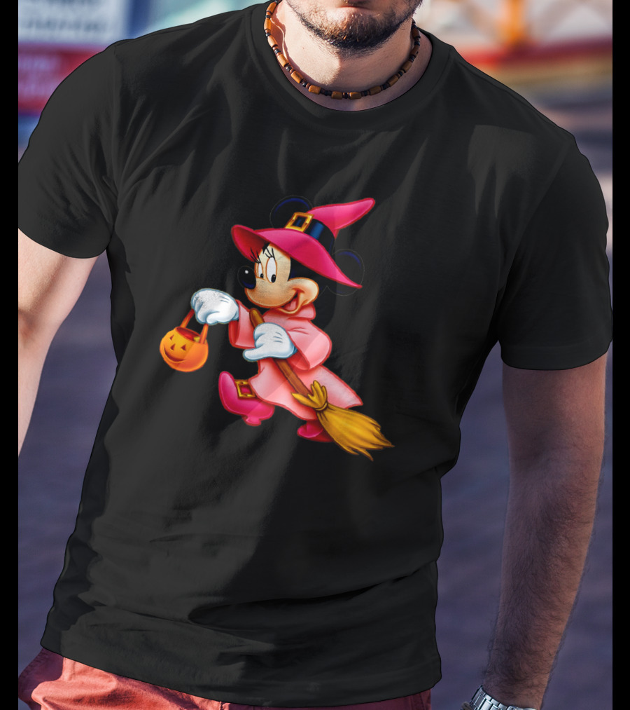 Minnie Mouse Halloween Witch Broomstick Trick Or Treat Magic Wands Donald Duck T-Shirt