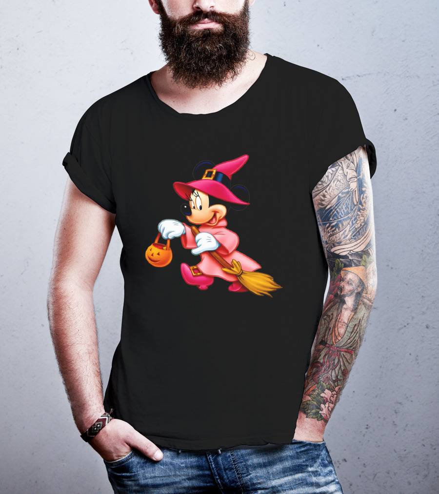 Minnie Mouse Halloween Witch Broomstick Trick Or Treat Magic Wands Donald Duck T-Shirt