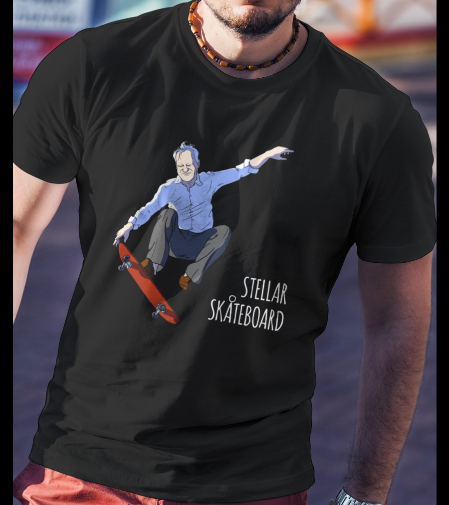Stellar Skateboard Jump Halloween Trick With Red Skateboard T-Shirt