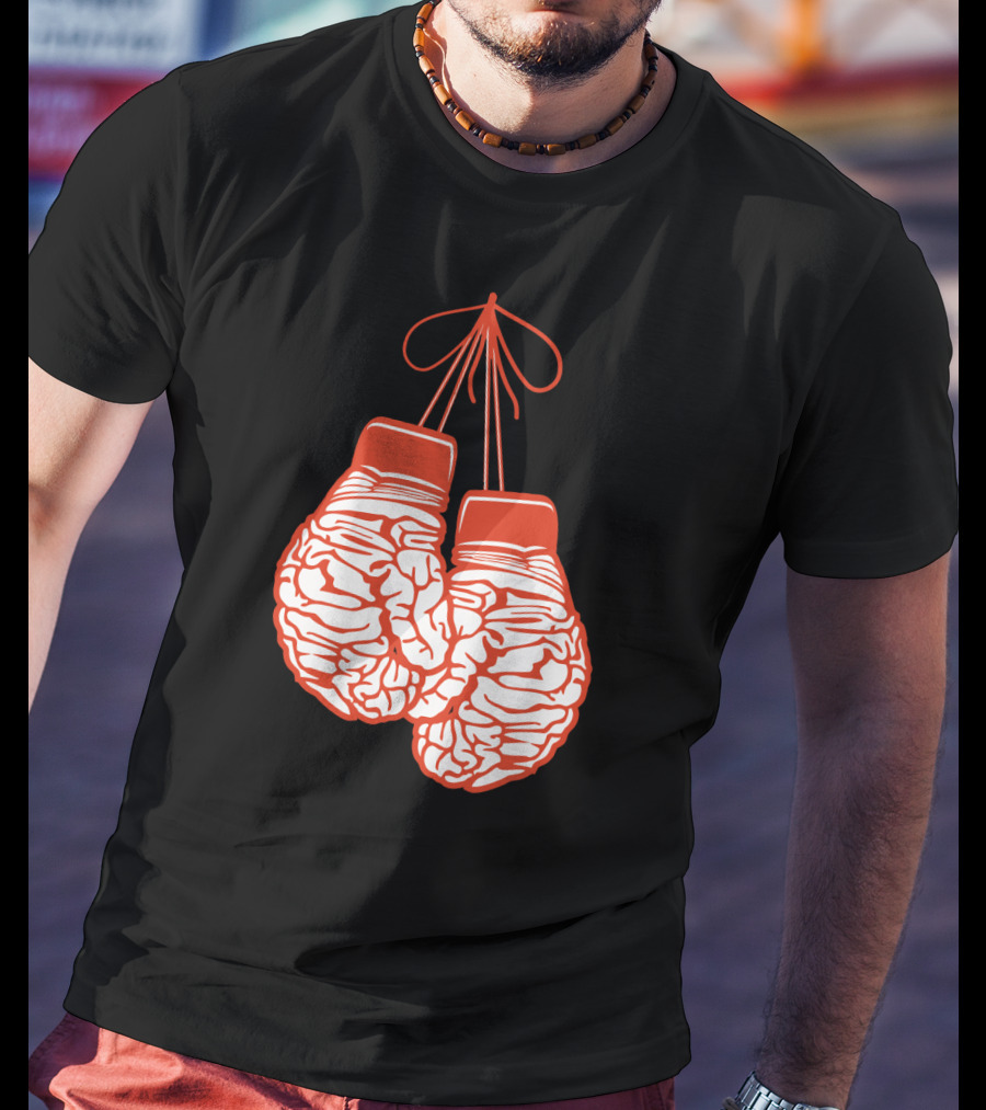 Brain-Shaped Boxing Gloves Boxer Brain Training Gym T-Shirt