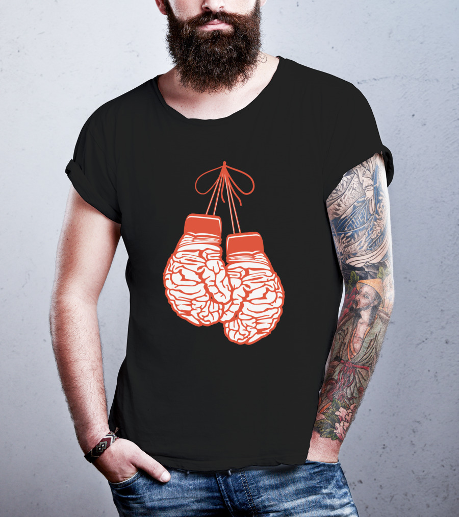 Brain-Shaped Boxing Gloves Boxer Brain Training Gym T-Shirt