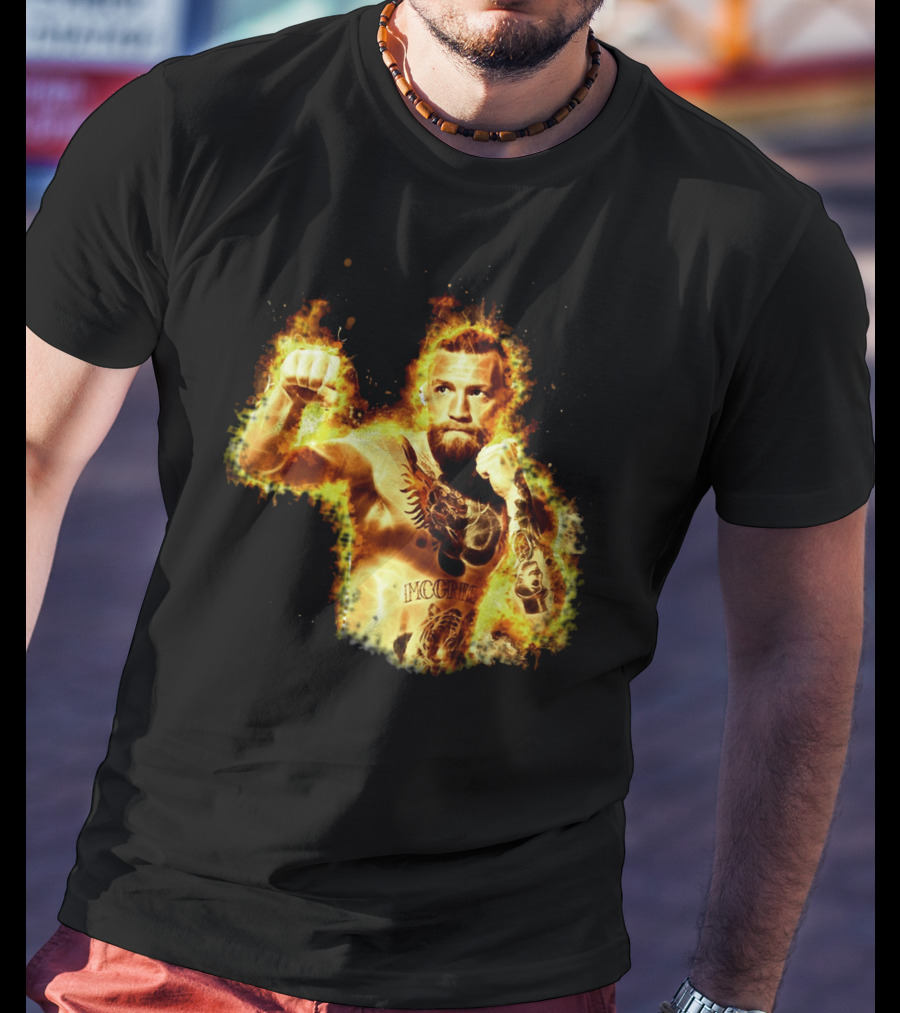 Conor Mcgregor Notorious Ufc 202 Fiery Fighter Mcgregor Tattoo Blaze T-Shirt
