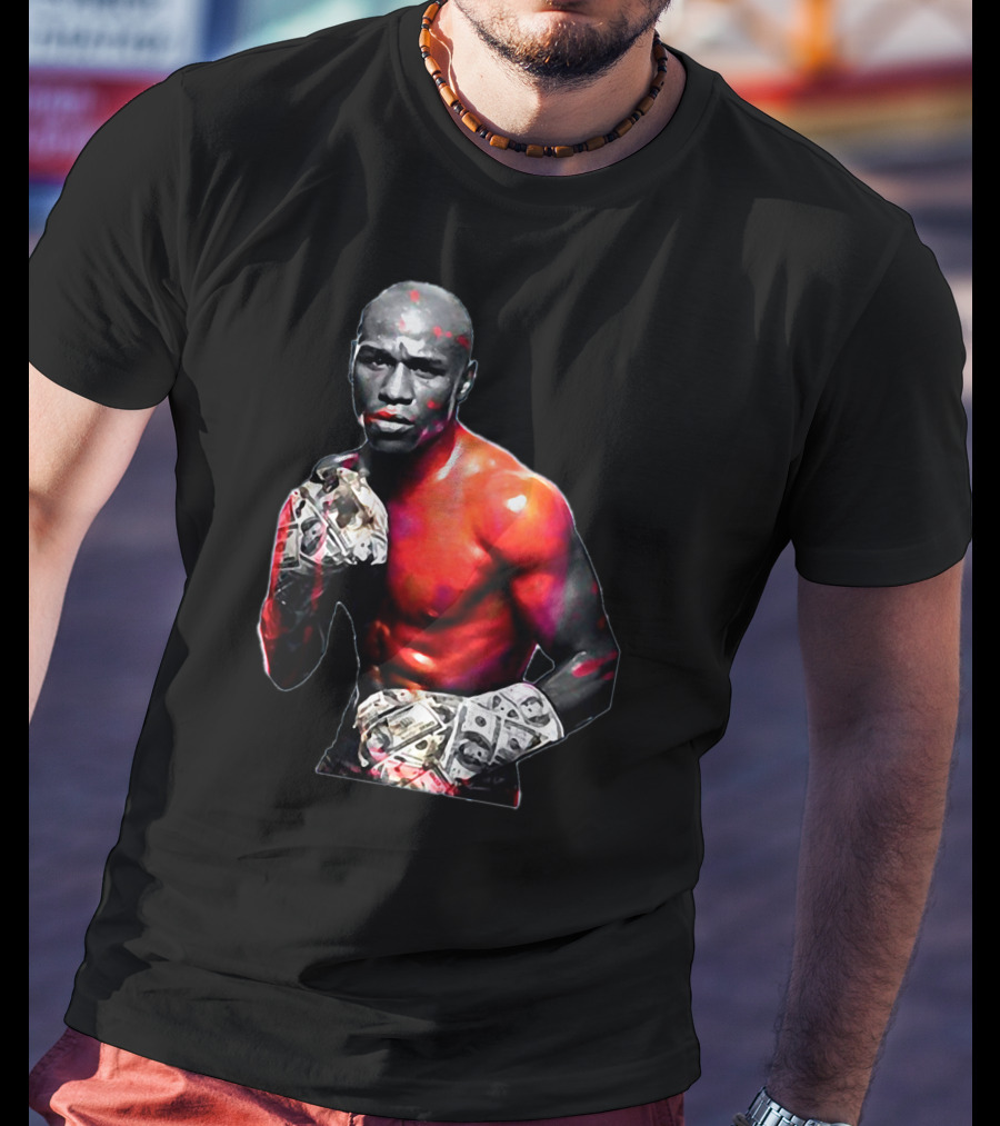 LesGo Men's Floyd Mayweather Jr Money Gloves Bold Boxing T-Shirt