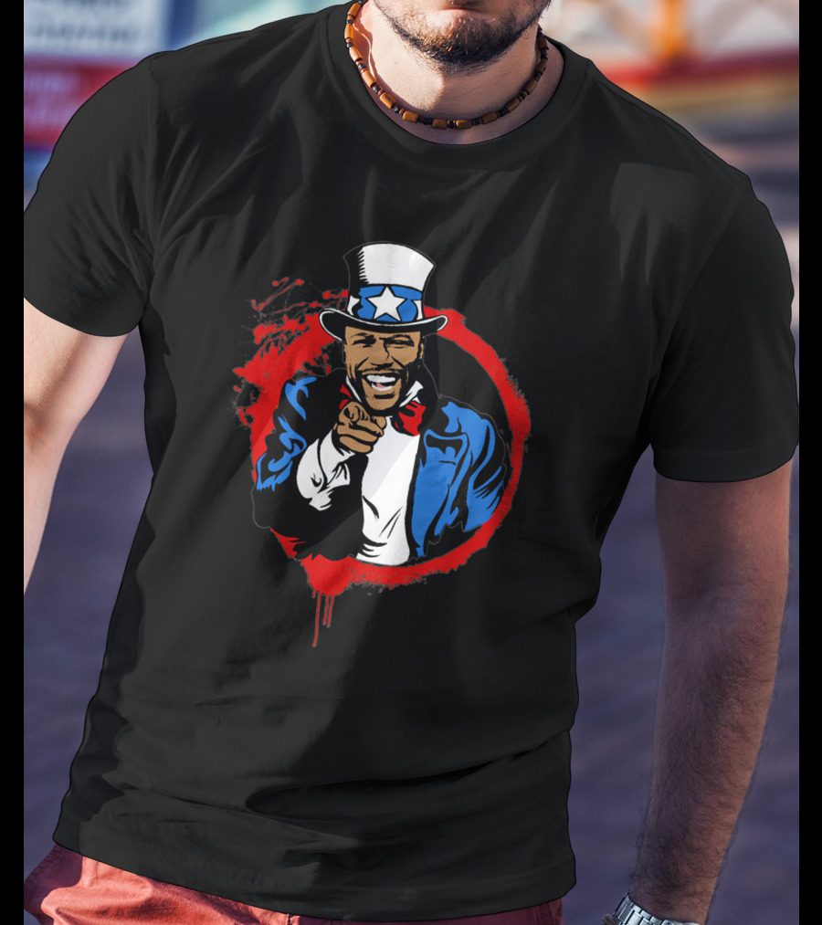 Mayweather Points Uncle Sam Red Circle T-Shirt