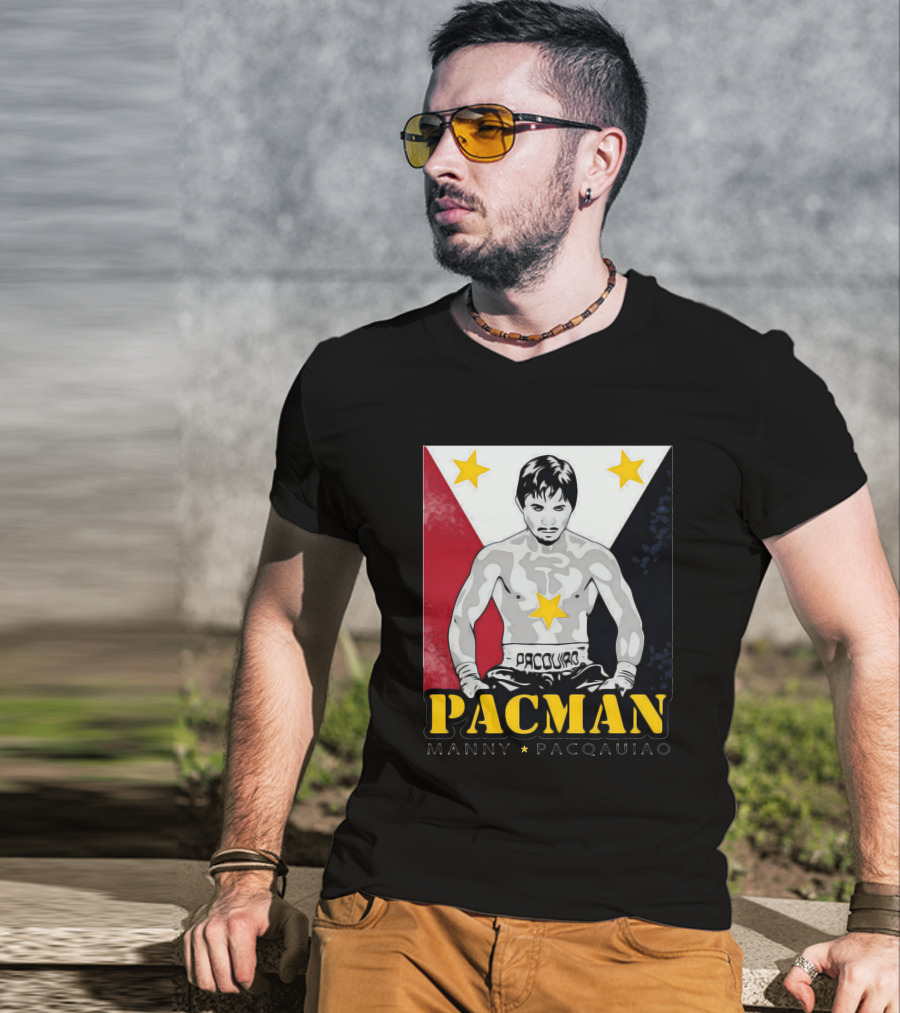 Pacman Manny Pacquiao Stars Boxing Filipino Flag T-Shirt
