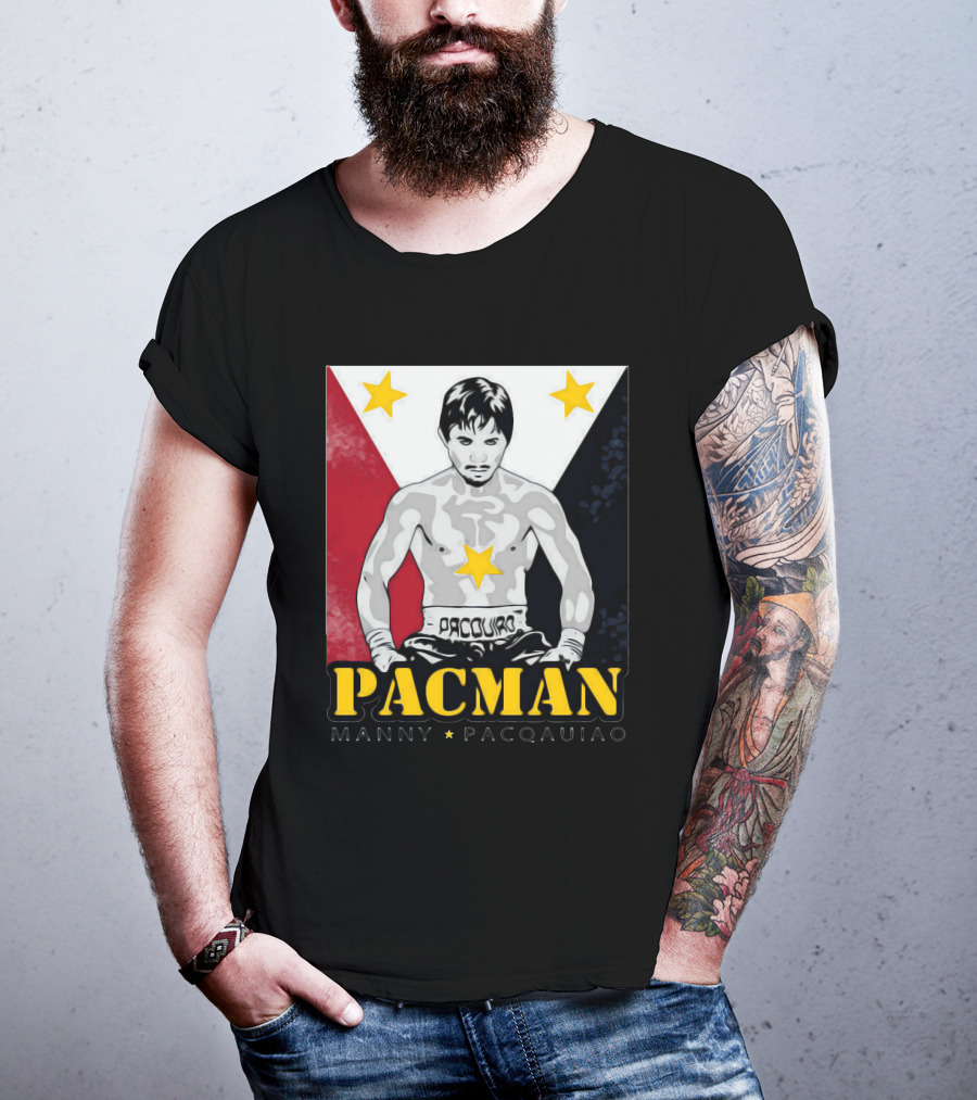 Pacman Manny Pacquiao Stars Boxing Filipino Flag T-Shirt