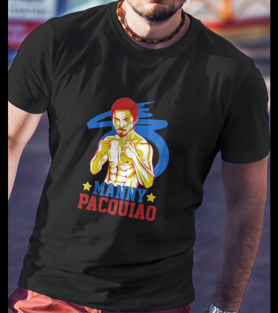 Manny Pacquiao Boxing Legend With Colorful Star T-Shirt