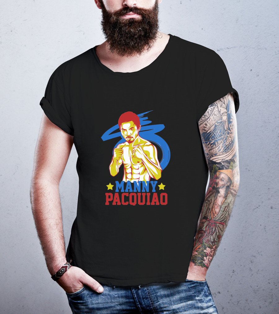 Manny Pacquiao Boxing Legend With Colorful Star T-Shirt