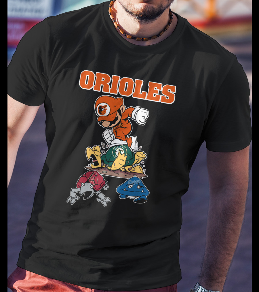 Orioles Halloween Mario Crossover With Oakland Athletics And Other Characters T-Shirt