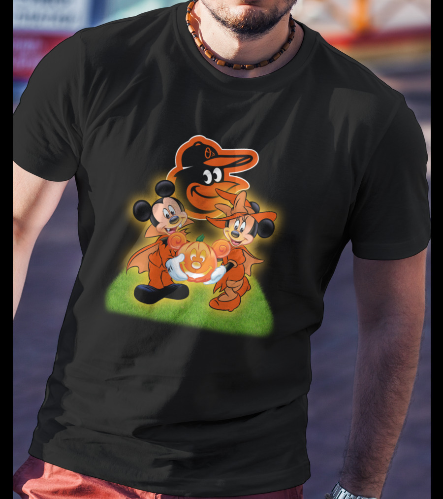 Baltimore Orioles Halloween Mickey Pumpkin T-Shirt
