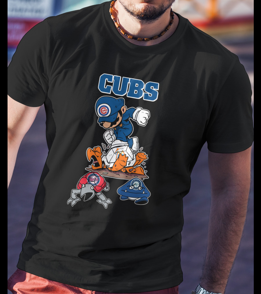 Cubs Character Defeating Cardinals And Brewers T-Shirt