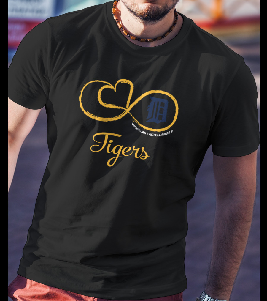 Nicholas Castellanos Number 9 Halloween Detroit Tigers Infinity Symbol T-Shirt