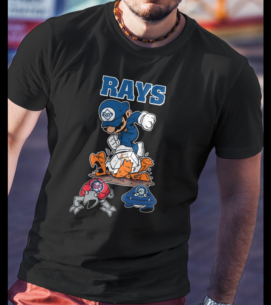 Rays Baseball Cartoon Characters With Action Poses T-Shirt