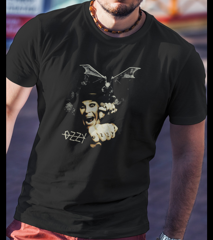 Ozzy Osbourne Bat Iconic Fist Pose Black T-Shirt