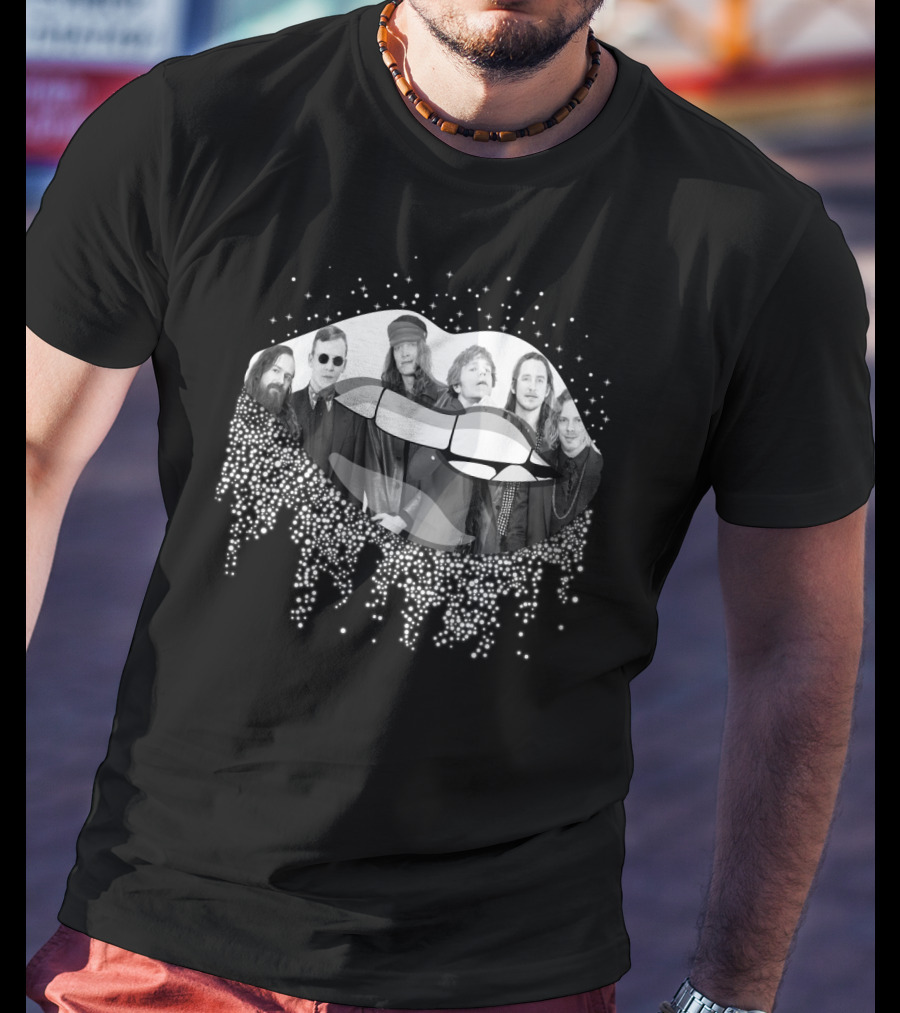 Cage The Elephant Sparkling Lips Band Members Photomontage T-Shirt