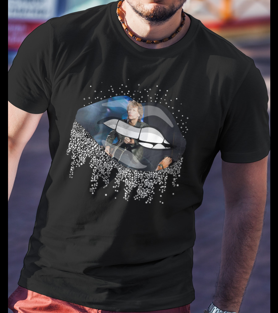 Jon Bon Jovi Concert Lips Design With Effect T-Shirt