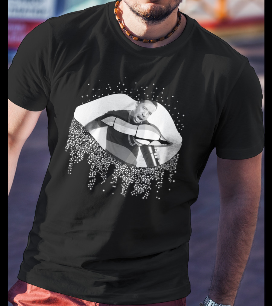 Ludacris Graphic Lips Illustration With Black And White Cup T-Shirt