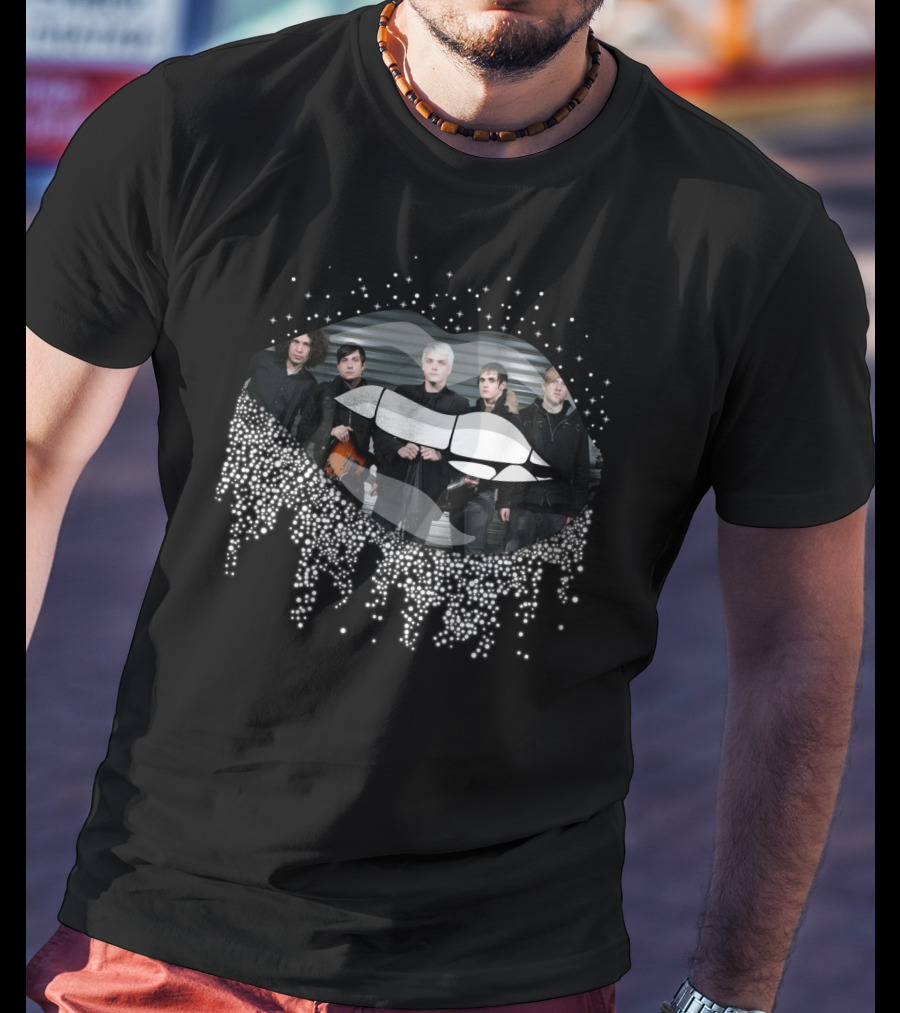 My Chemical Romance Band Members Inside Sparkling Lips T-Shirt
