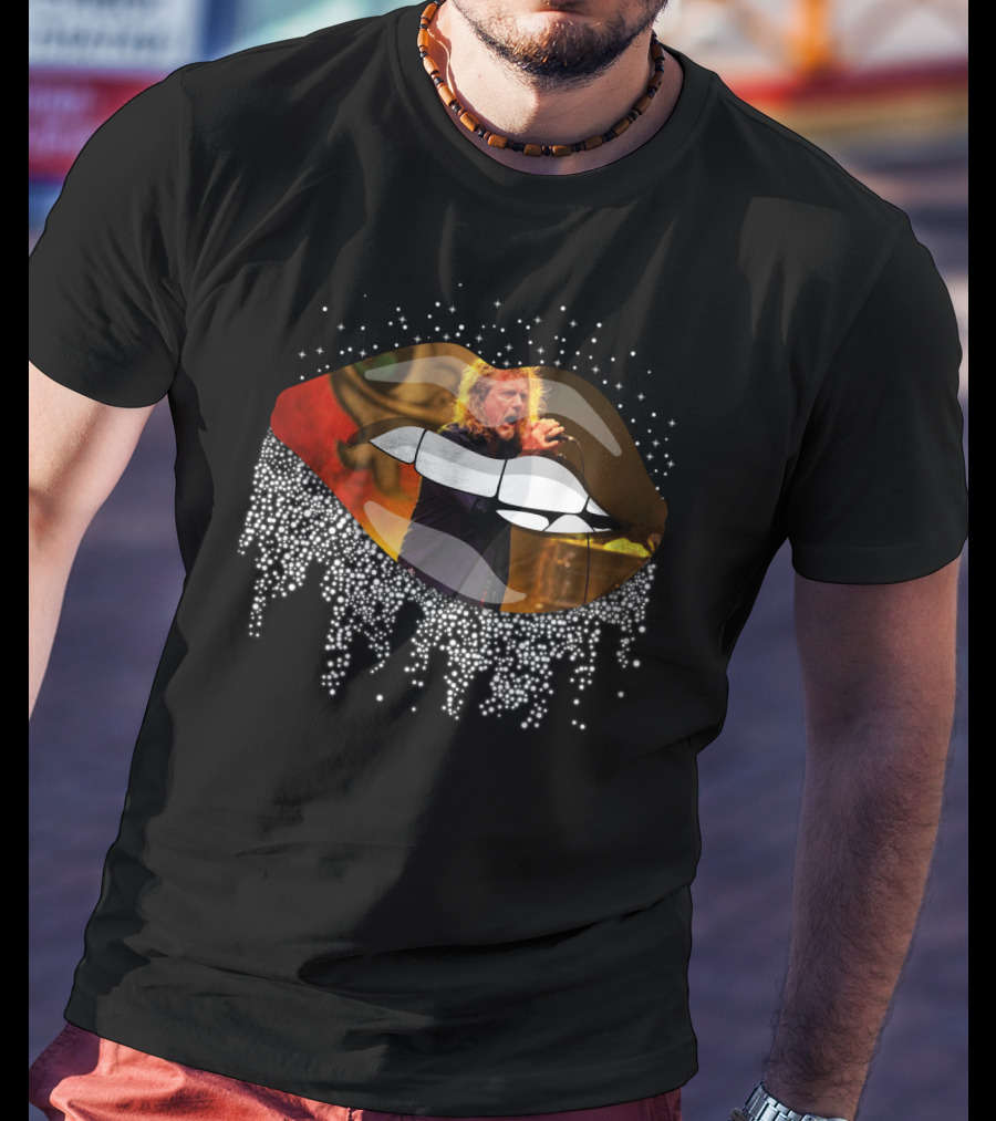 Robert Plant Performing Inside Glossy Lips With Effect T-Shirt