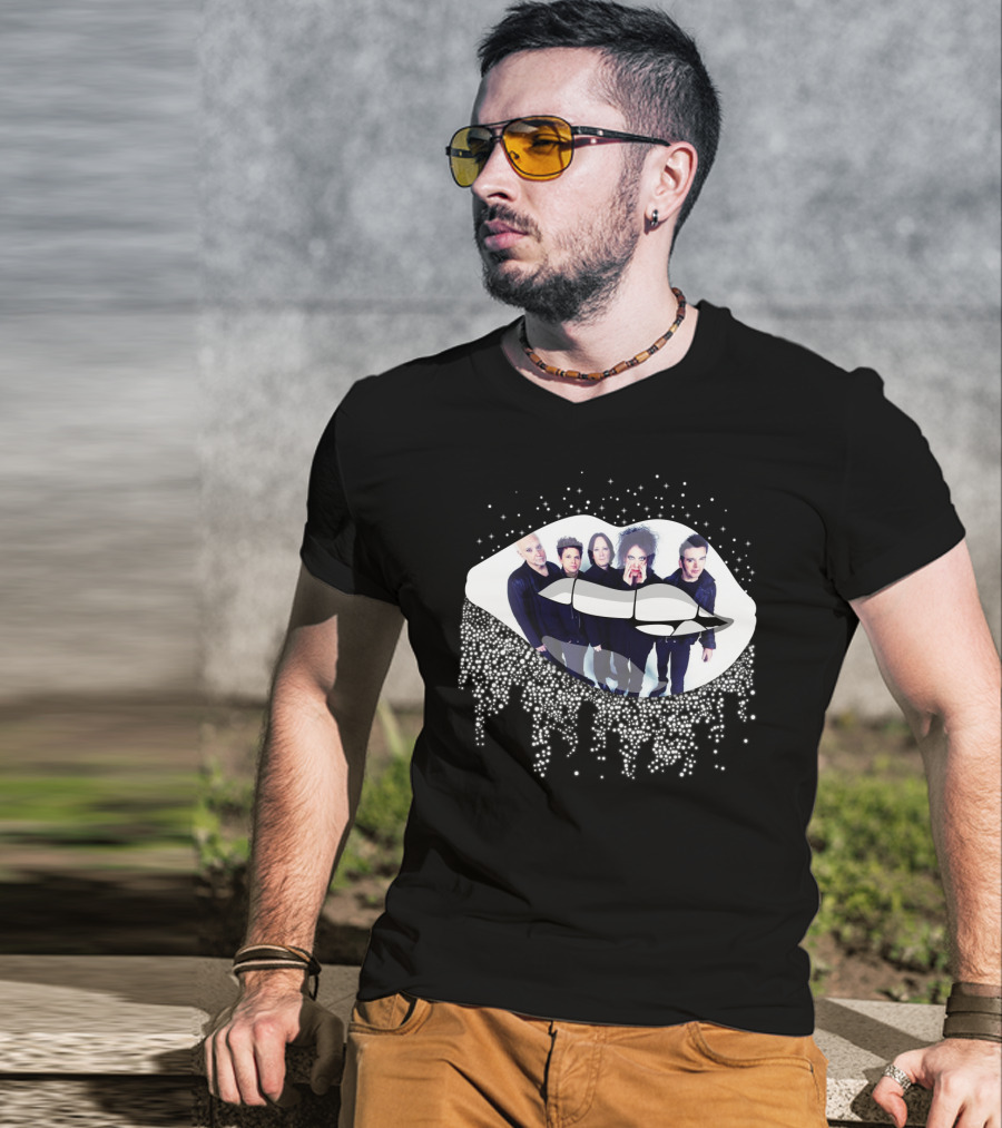 The Cure Band Members Inside Glittering Lips T-Shirt