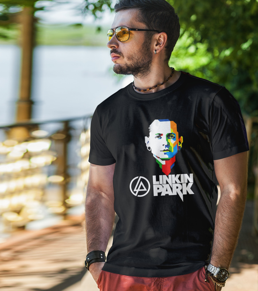 Linkin Park Colorful Face Logo And Iconic T-Shirt