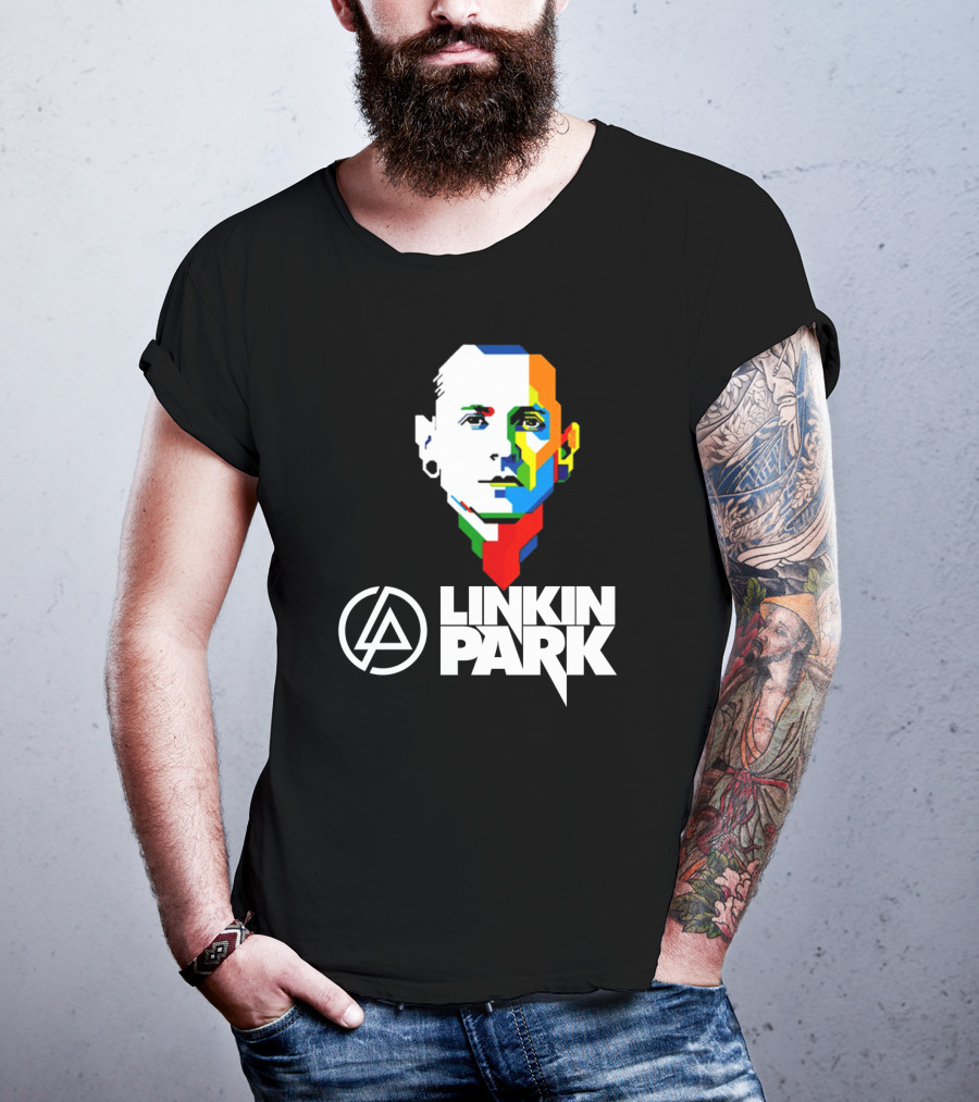 Linkin Park Colorful Face Logo And Iconic T-Shirt