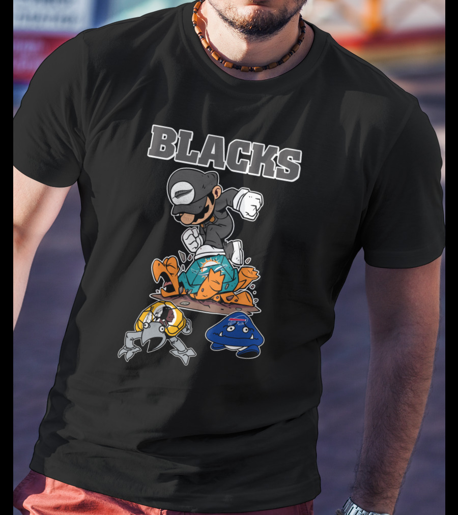 Blacks Rugby Victory With Cartoon Characters T-Shirt