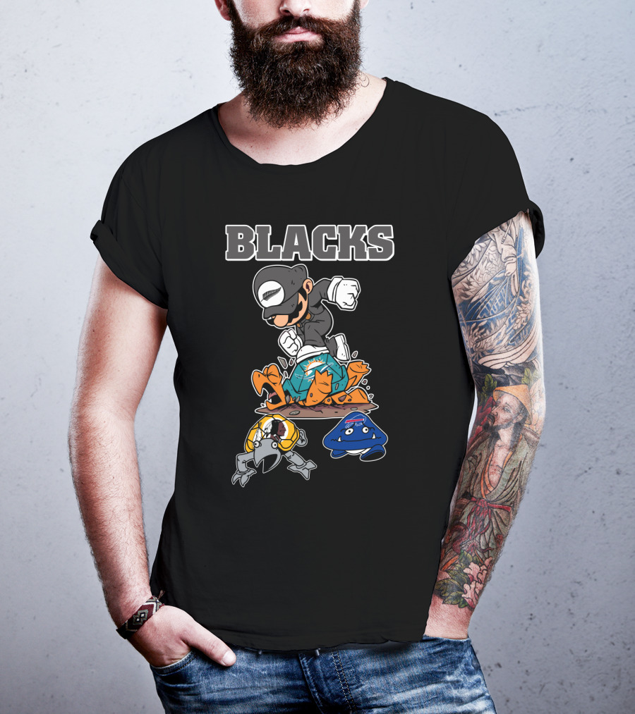 Blacks Rugby Victory With Cartoon Characters T-Shirt