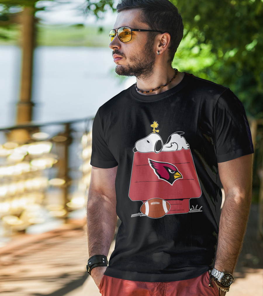 Arizona Cardinals Snoopy Woodstock Football House T-Shirt