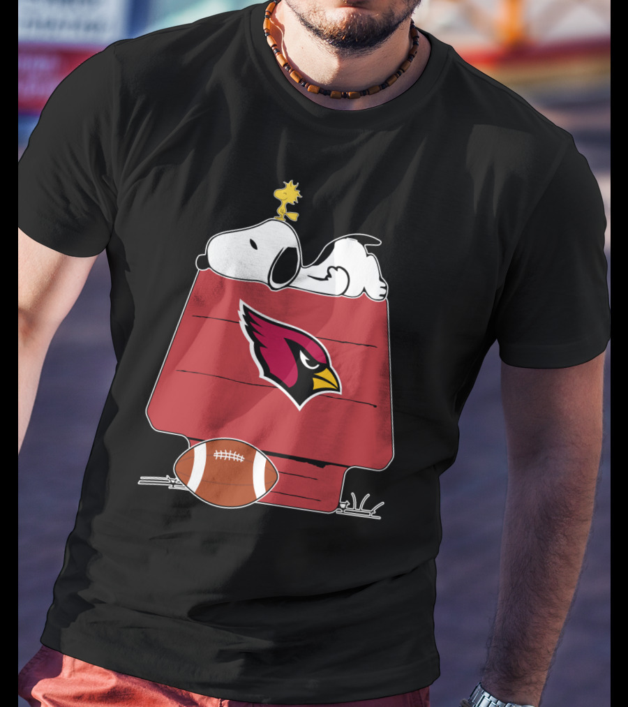 Arizona Cardinals Snoopy Woodstock Football House T-Shirt