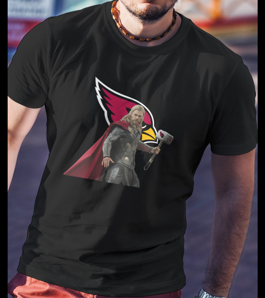 Arizona Cardinals Thor Crossover Featuring Iconic Team T-Shirt