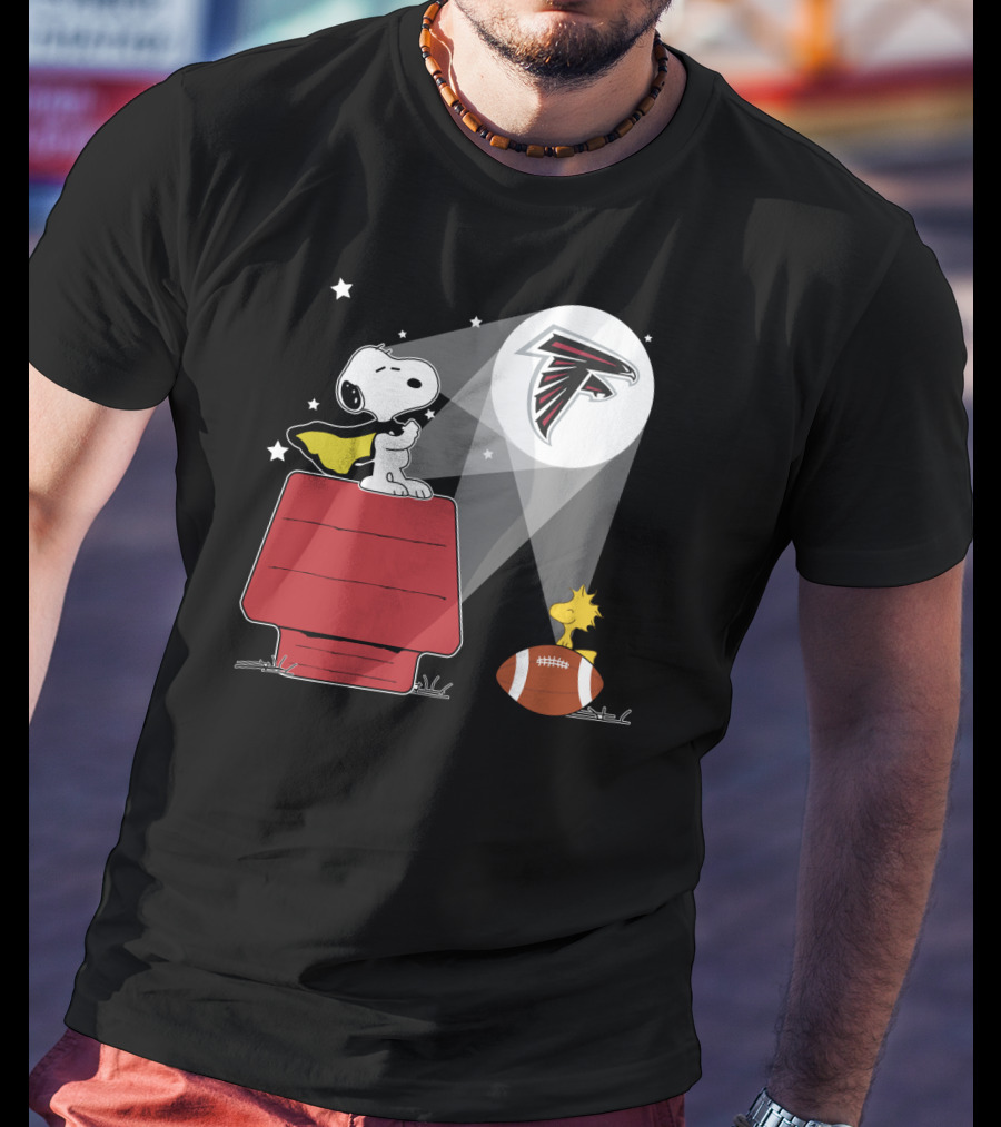 Atlanta Falcons Snoopy Woodstock Football Moonlight T-Shirt