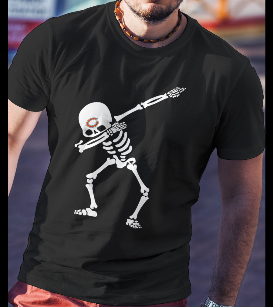 Skeleton Dab With Chicago Bears T-Shirt