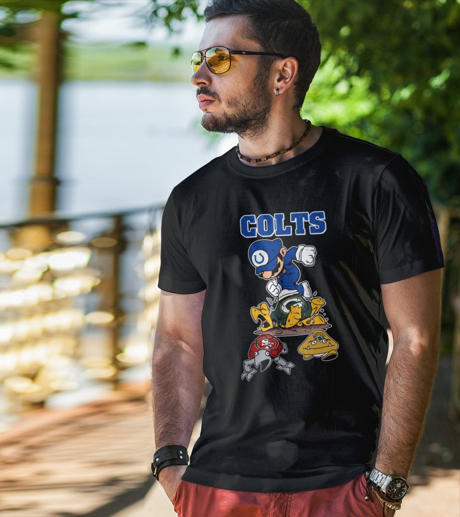 Colts Indianapolis Mario Parody Football Knockout T-Shirt