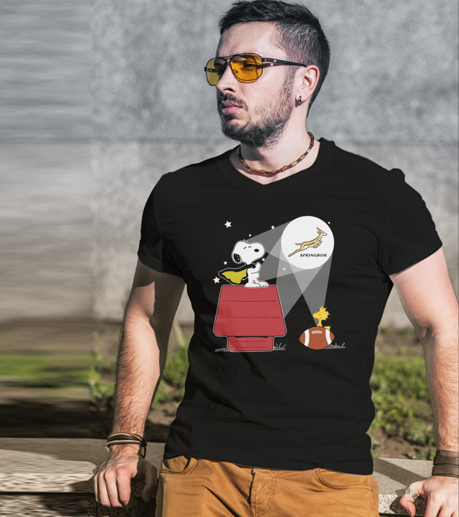 Springbok Spotlight Peanuts Snoopy Woodstock Rugby Adventure T-Shirt