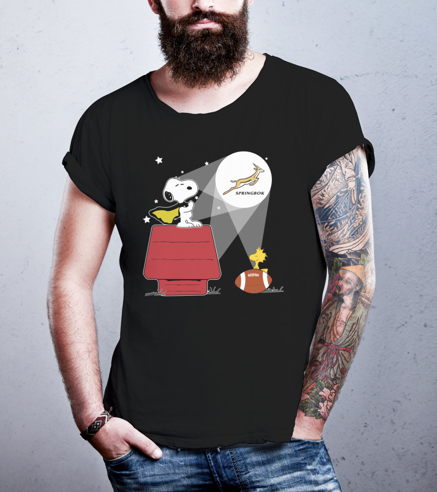 Springbok Spotlight Peanuts Snoopy Woodstock Rugby Adventure T-Shirt