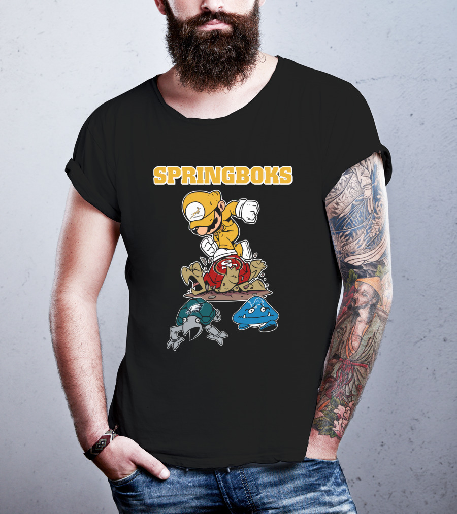 Springboks Jumping Character Over Enemies T-Shirt