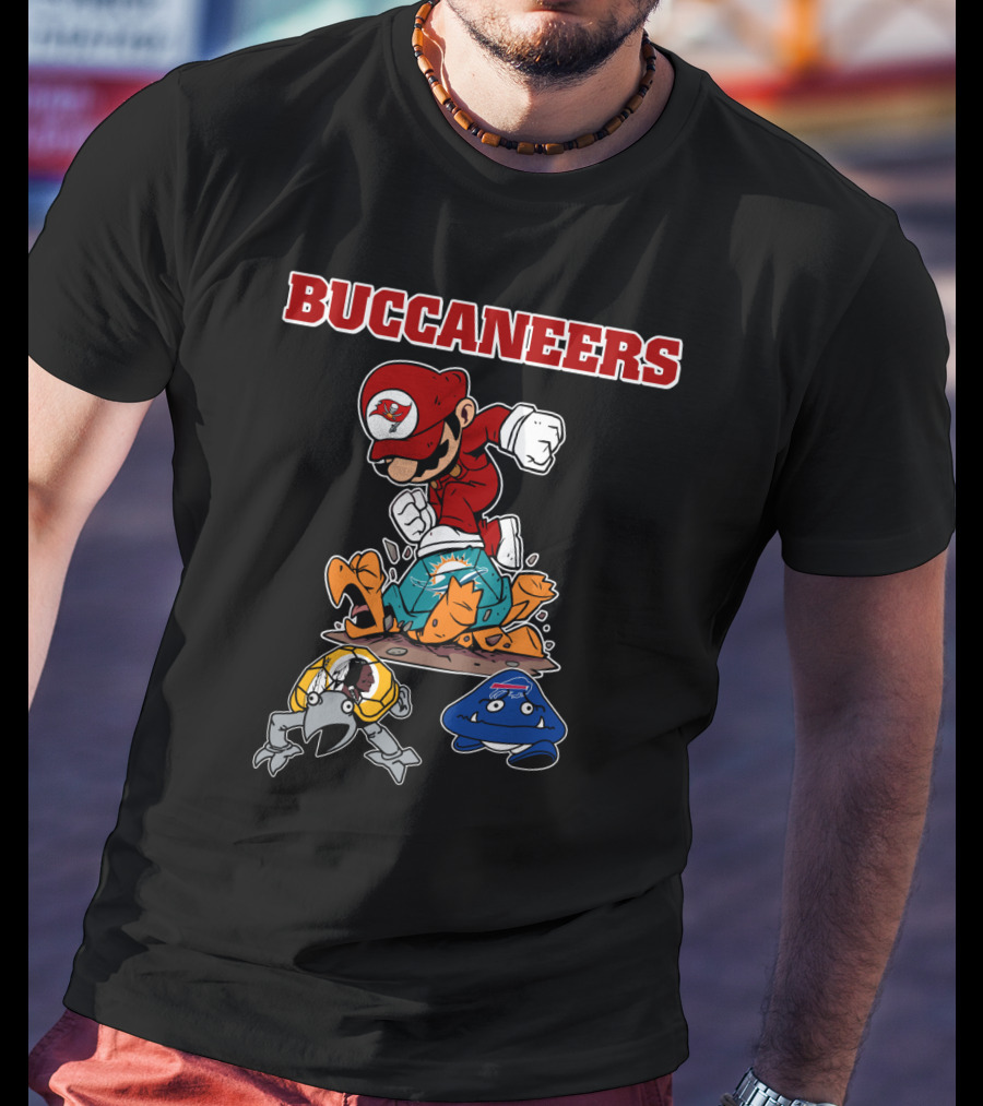 Buccaneers Mario Parody Jumping On Rivals T-Shirt