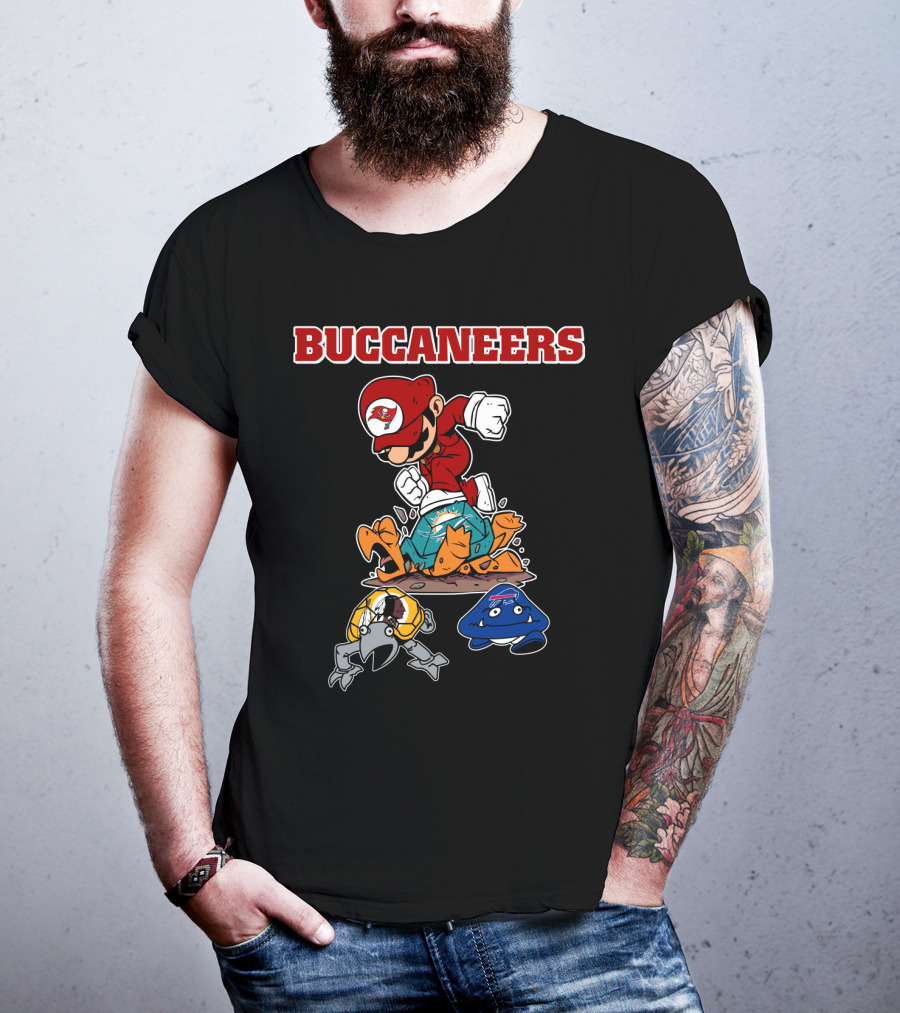 Buccaneers Mario Parody Jumping On Rivals T-Shirt