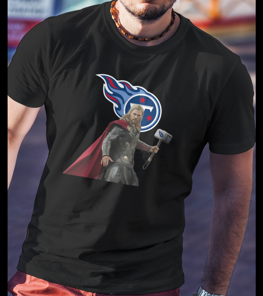 Tennessee Titans Thor Nfl Crossover With Hammer T-Shirt